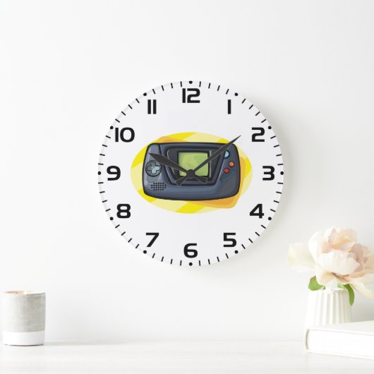 Retro 90s Handheld Game Console Gamer Grote Klok (Huis)