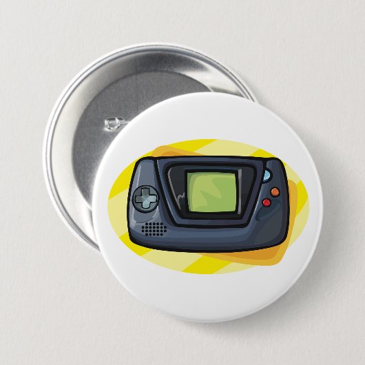 Retro 90s Handheld Game Console Gamer Ronde Button 7,6 Cm (Voorkant /achterkant)