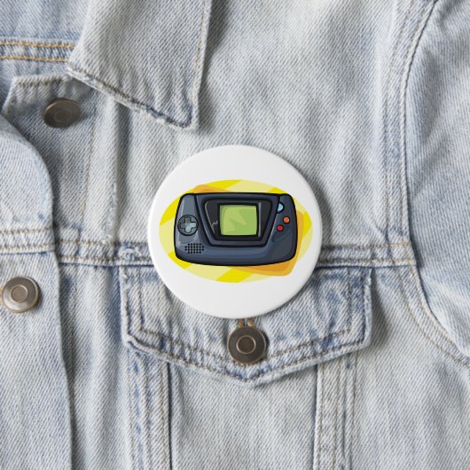 Retro 90s Handheld Game Console Gamer Ronde Button 7,6 Cm (In situ)