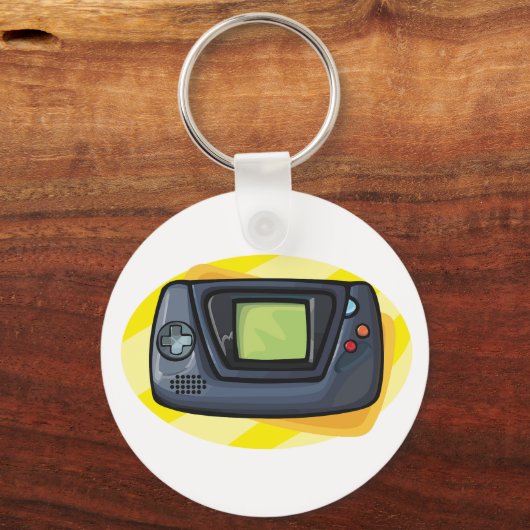 Retro 90s Handheld Game Console Gamer Sleutelhanger (Achterkant)