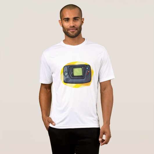 Retro 90s Handheld Game Console Gamer T-shirt (Voorkant volledig)