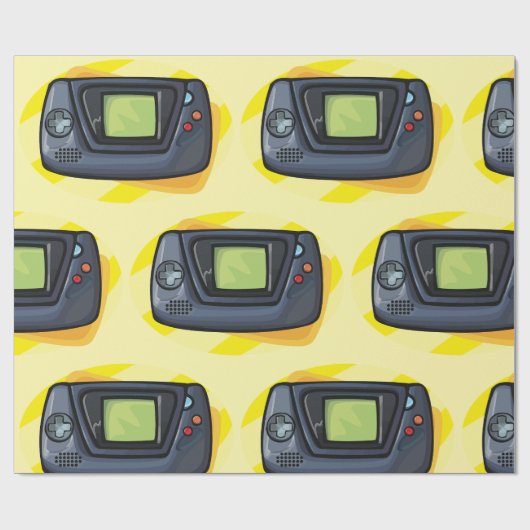 Retro 90s Handheld Gameconsole Gamer Cadeaupapier (Vlak)