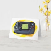 Retro 90s Handheld Gameconsole Gamer Kaart (Gele Bloem)