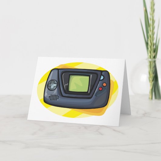 Retro 90s Handheld Gameconsole Gamer Kaart (Voorkant)