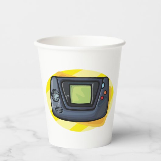 Retro 90s Handheld Gameconsole Gamer Papieren Bekers (Voorkant)