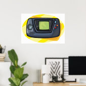 Retro 90s Handheld Gameconsole Gamer Poster (Thuiskantoor)