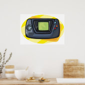 Retro 90s Handheld Gameconsole Gamer Poster (Keuken)