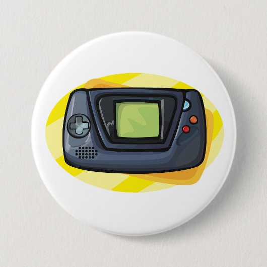 Retro 90s Handheld Gameconsole Gamer Ronde Button 7,6 Cm (Voorkant)