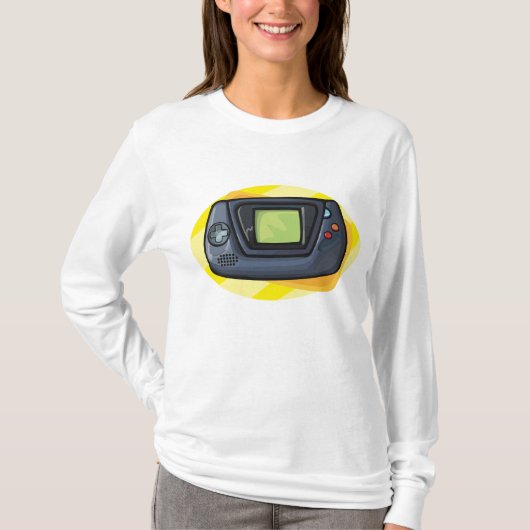 Retro 90s Handheld Gameconsole Gamer T-shirt (Voorkant)