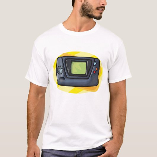 Retro 90s Handheld Gameconsole Gamer T-shirt (Voorkant)