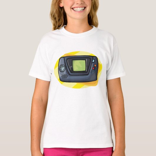 Retro 90s Handheld Gameconsole Gamer T-shirt (Voorkant)