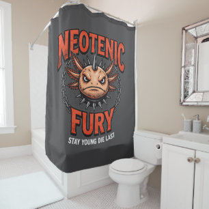 Retro 90s Heavy Metal Axolotl Band Tour Parodie Douchegordijn