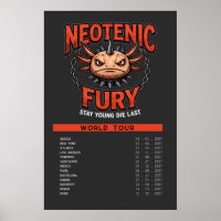 Retro 90s Heavy Metal Axolotl Band Tour Parodie