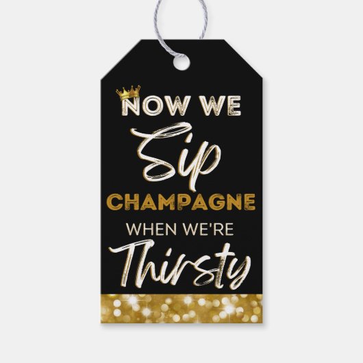 Retro 90's Hip Hop Baby shower|Birthday Champagne Cadeaulabel (Voorkant)