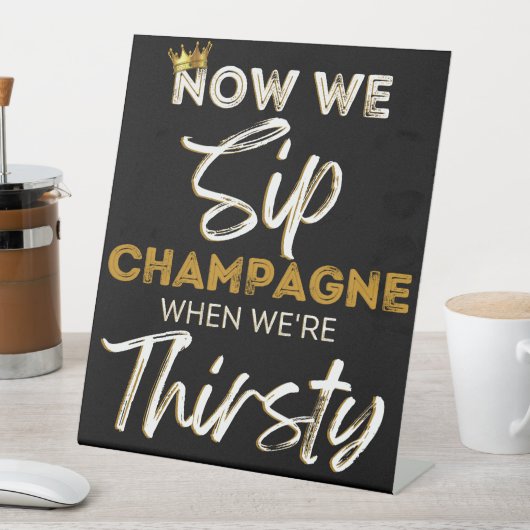 Retro 90's Hip Hop Baby shower|Birthday Champagne Reclamebord Met Voetstuk (Insitu)