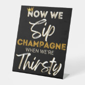 Retro 90's Hip Hop Baby shower|Birthday Champagne Reclamebord Met Voetstuk (Voorkant)