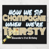 Retro 90's Hip Hop Urban Sparkling Wijnetiket (Enkel label)