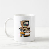 Retro 90s Internet Vintage Computer Illustratie – Koffiemok (Links)