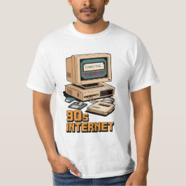 Retro 90s Internet Vintage Computer Illustratie – T-shirt
