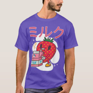 Retro 90's Japans Kawaii Strawberry Milk Milksha T-shirt