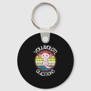 Retro 90s Jij Axolotl Vragen Vintage Zonsondergang Sleutelhanger