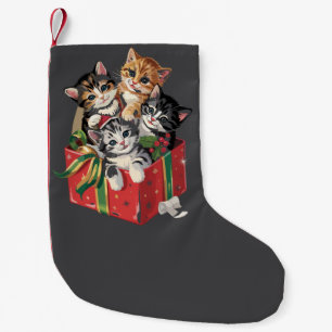 Retro 90s Kattenliefhebber Kerstmis Retro Katten K Kleine Kerstsok