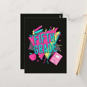 Retro 90s Klasleraar Terug naar school Briefkaart