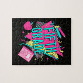 Retro 90s Klasleraar Terug naar School Legpuzzel (Horizontaal)