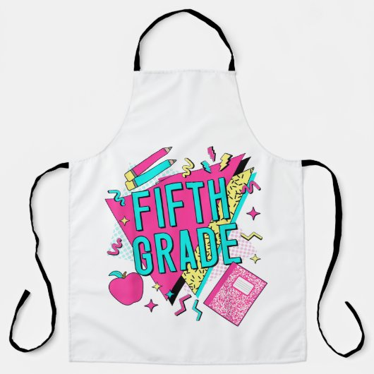 Retro 90s Klasleraar Terug naar School Schort (Voorkant)