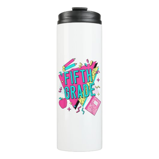 Retro 90s Klasleraar Terug naar school Thermosbeker (Voorkant)