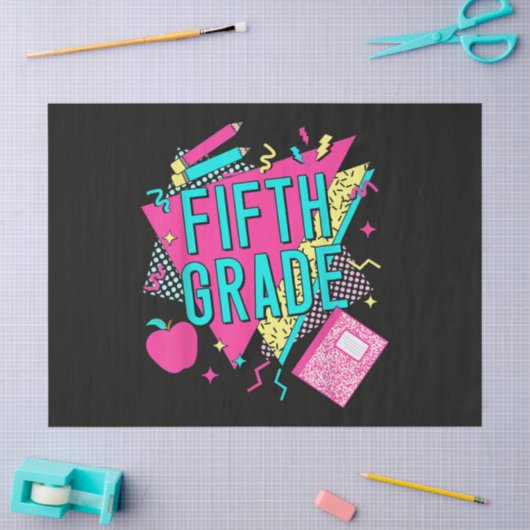 Retro 90s Klasleraar Terug naar school Tissuepapier (Craft)