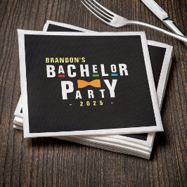 Retro 90s Kleurrijke Das Bachelorfeest Zwart Servet