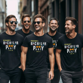 Retro 90s Kleurrijke Das Bachelorfeest Zwart T-shirt