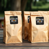 Retro 90s Kleurrijke Das Bachelorfeest Zwart Vierkante Sticker