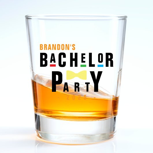 Retro 90s Kleurrijke Das Bruiloft Shot Glas