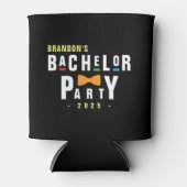 Retro 90s Kleurrijke Das Bruiloft Zwart Blikjeskoeler (Voorkant)