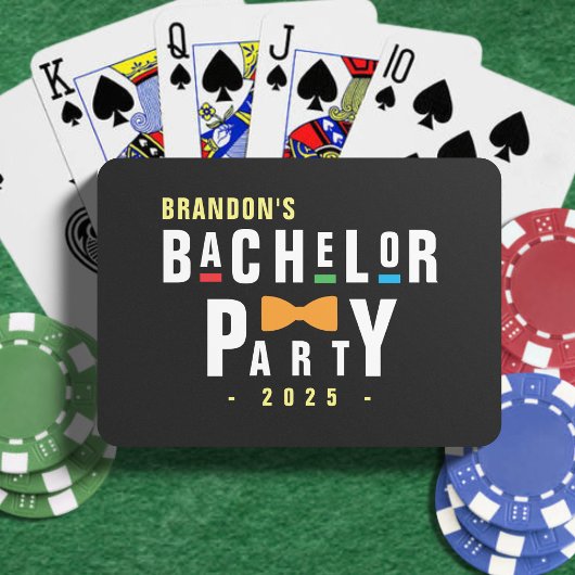 Retro 90s Kleurrijke Das Bruiloft Zwarten Pokerkaarten