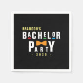 Retro 90s Kleurrijke Das Bruiloft Zwarten Servet (Voorkant)