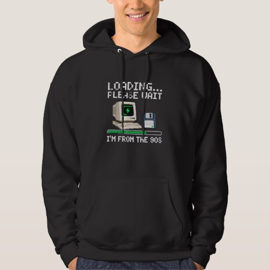 Retro 90s Laadscherm Pixel Art Hoodie (Voorkant)