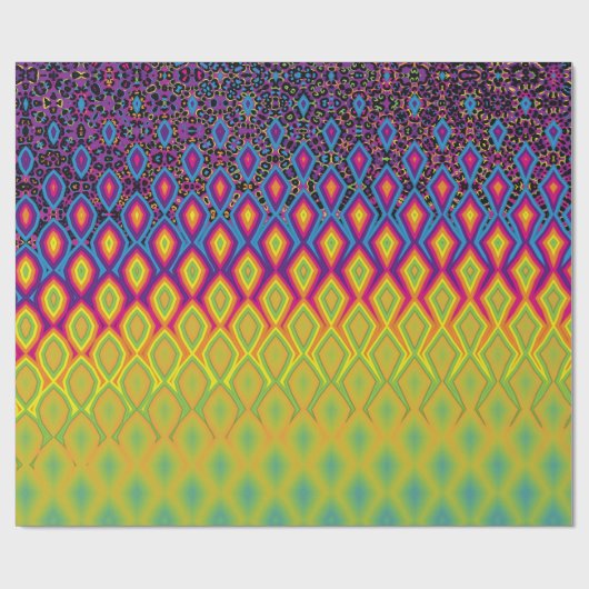 Retro 90s levendig Neon Colour Abstract Pattern Cadeaupapier (Vlak)