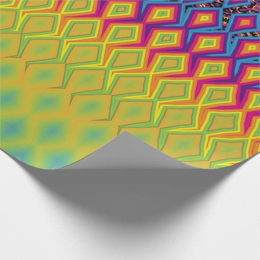 Retro 90s levendig Neon Colour Abstract Pattern Cadeaupapier (Hoek)