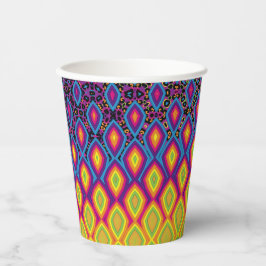 Retro 90s levendig Neon Colour Abstract Pattern Papieren Bekers