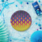 Retro 90s levendig Neon Colour Abstract Pattern Papieren Bordje (Feest)