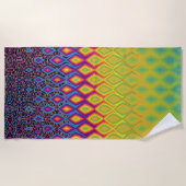 Retro 90s levendig Neon Colour Abstract Pattern Strandlaken (Voorkant)