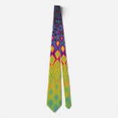 Retro 90s levendig Neon Colour Abstract Pattern Stropdas (Voorkant)