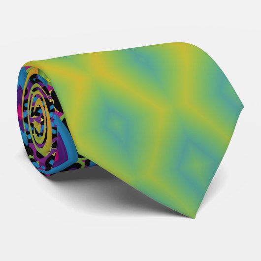Retro 90s levendig Neon Colour Abstract Pattern Stropdas (Opgerold)