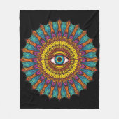 Retro 90s Mandala | Psychedelische Derde Oog Grafi Fleece Deken (Voorkant)