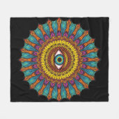 Retro 90s Mandala | Psychedelische Derde Oog Grafi Fleece Deken (Voorkant (Horizontaal))