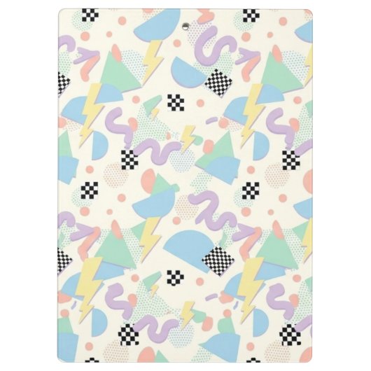 Retro 90s Memphis Aesthetic Pattern Klembord (Achterkant)