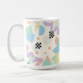 Retro 90s Memphis Aesthetic Pattern Latte Mug Koffiemok